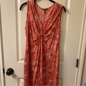 EUC Daisy Fuentes Large Orange Print Dress